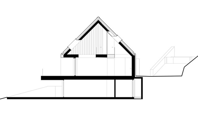 Weekend House in Roana, section drawing, Architects: Benetti Grigolo Architetti