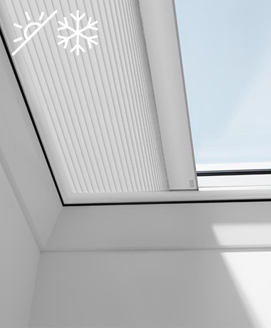 Dachfenster Plissee Wabenplissee verdunkelnd Weiß passend für Velux Fenster 