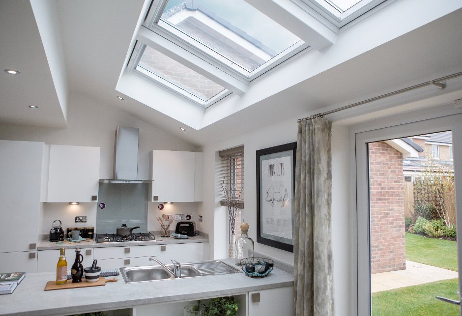 Countryside Homes kitchen with VELUX roof windows