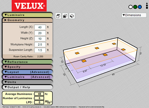 VELUX Daylight Estimator | SUN TUNNEL Daylight Calculator