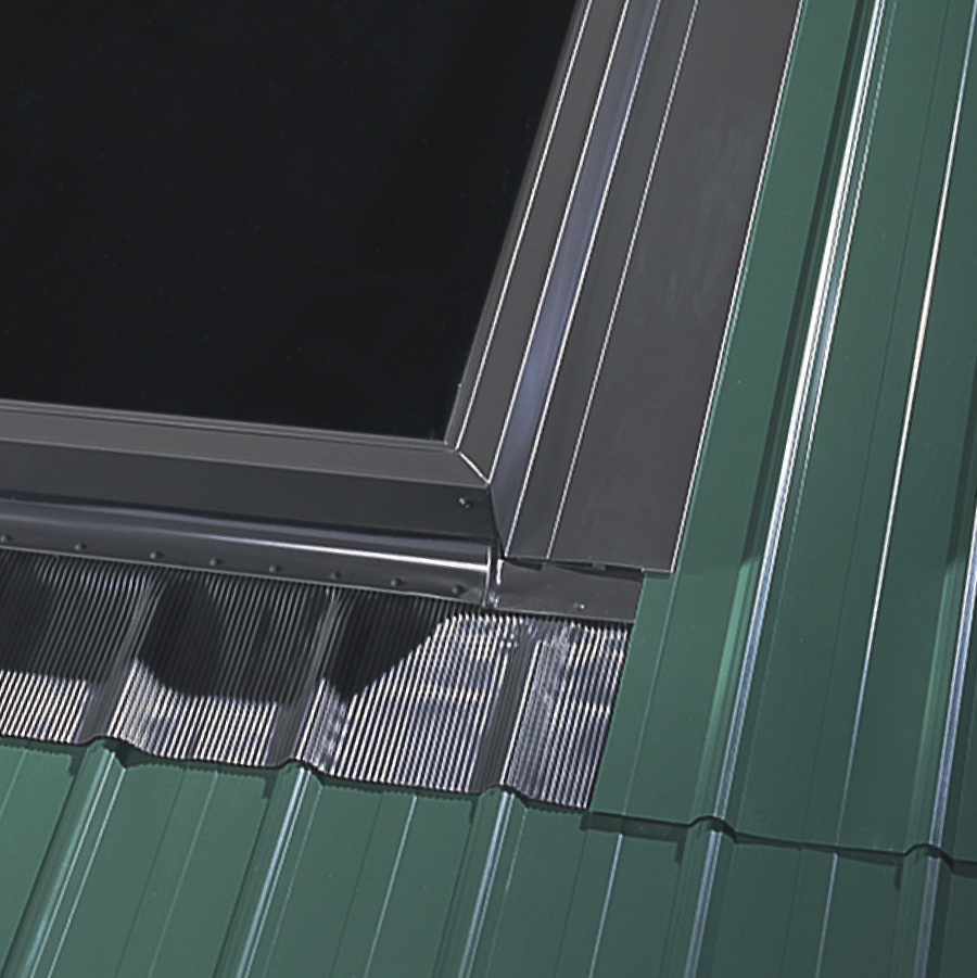metal roof around skylight