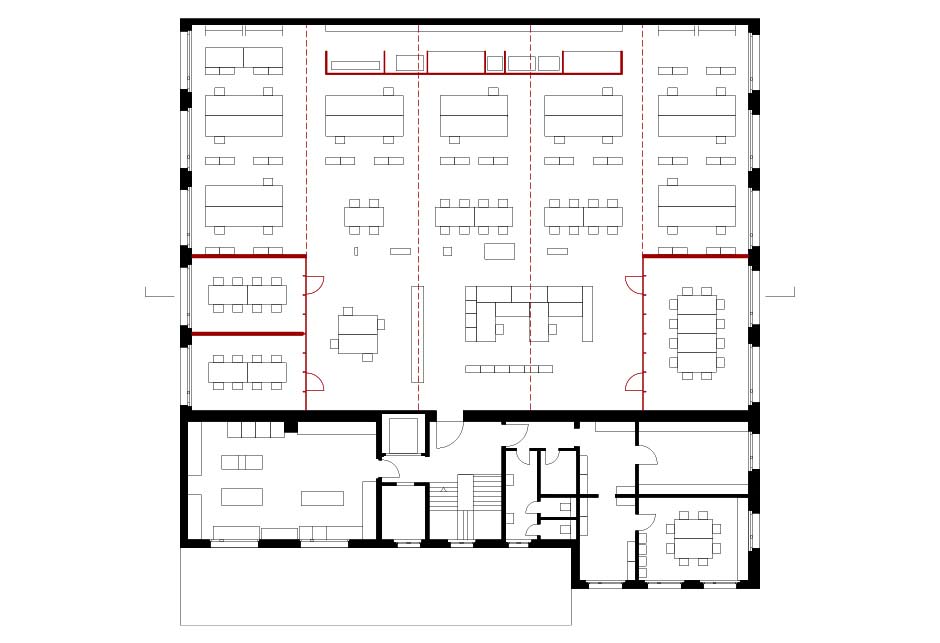 Architectural drawing - ground floor plan - Atelier Zimmerlistrasse