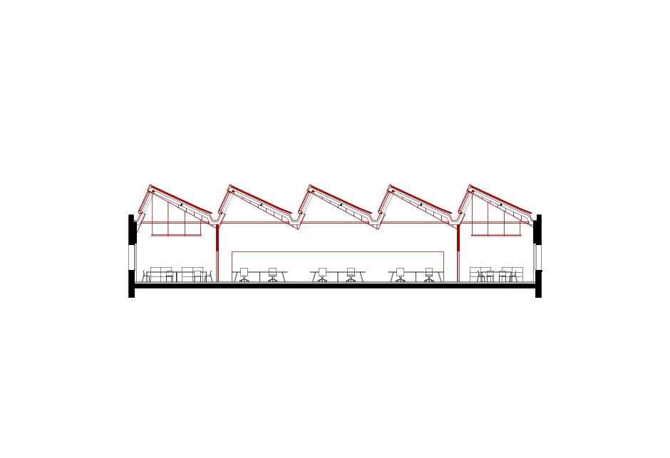 Architectural drawing - roof plan with shed roof, Atelier Zimmerlistrasse