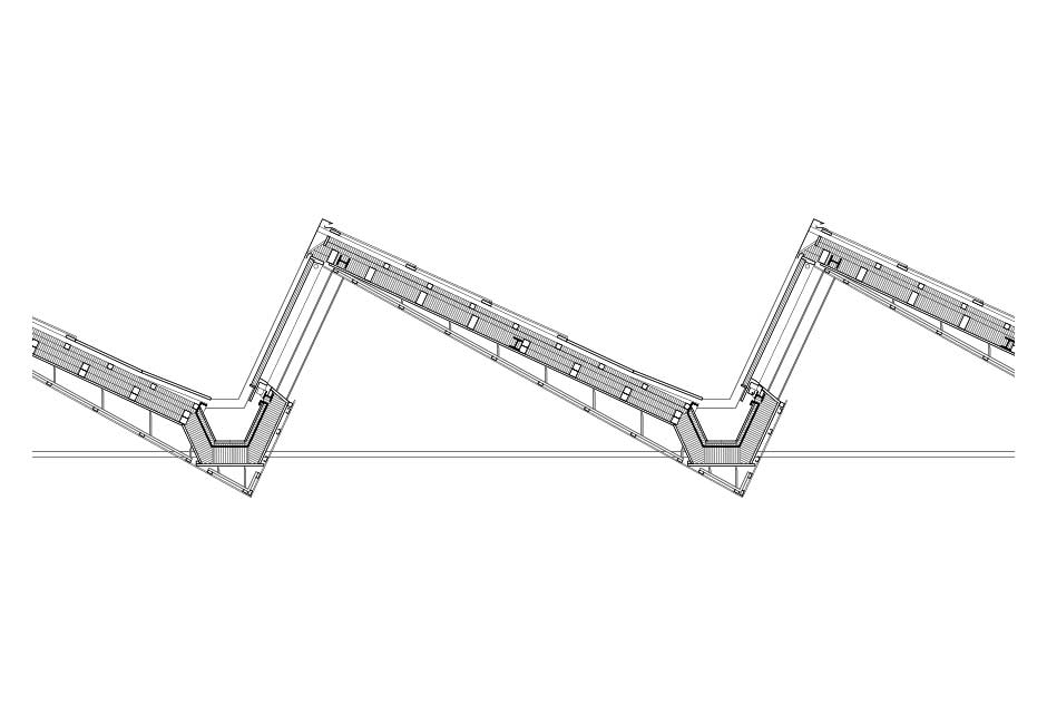 Architectural drawings - Detailed section through the roof structure - Atelier Zimmerlistrasse, Zurich