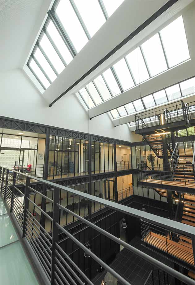 Modular skylight solution bringing light into an office building, CFDT, France