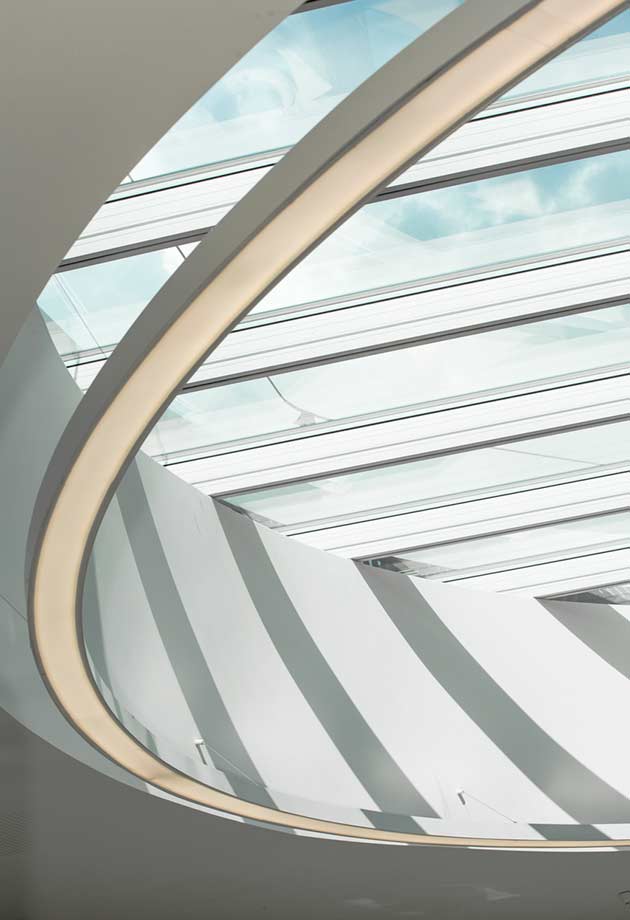 Modular skylights, atrium skylight solution providing natural light at Somfy Lighthouse, France