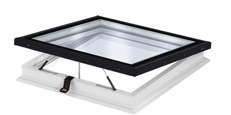 VELUX Flachdachfenster mit Flachglas elektrisch bedienbar - Illustration